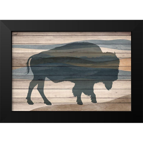 Bison Black Modern Wood Framed Art Print by Allen, Kimberly