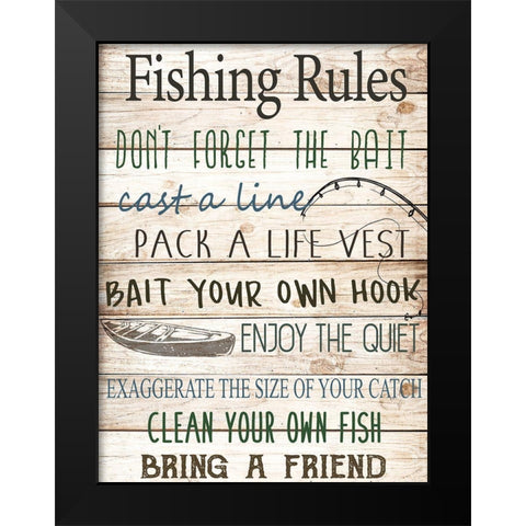 Bait Your Own Hook Black Modern Wood Framed Art Print by Allen, Kimberly
