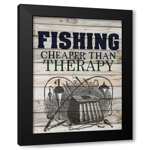 Fishing Black Modern Wood Framed Art Print with Double Matting by Allen, Kimberly