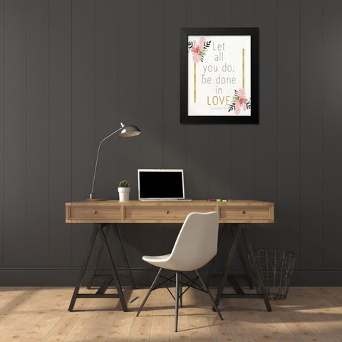 In Love Black Modern Wood Framed Art Print by Allen, Kimberly