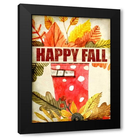Happy Fall Black Modern Wood Framed Art Print with Double Matting by Allen, Kimberly