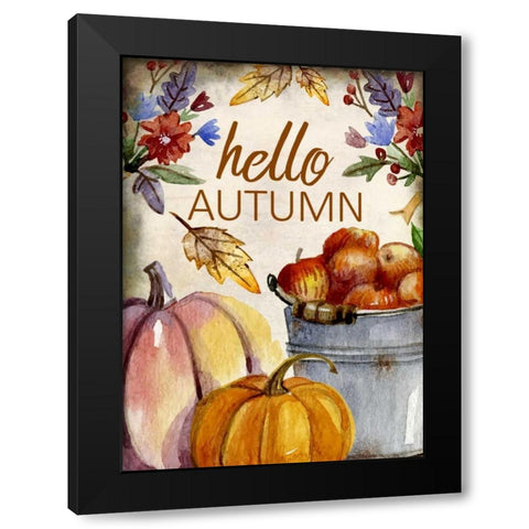 Hello Autumn Black Modern Wood Framed Art Print by Allen, Kimberly