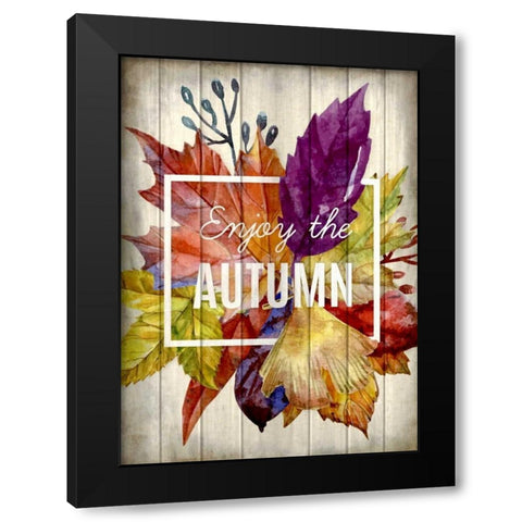 Enjoy Autumn Black Modern Wood Framed Art Print by Allen, Kimberly