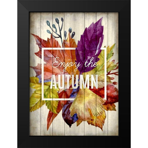 Enjoy Autumn Black Modern Wood Framed Art Print by Allen, Kimberly