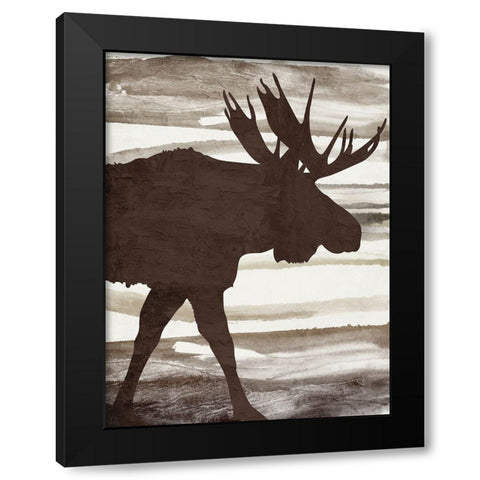 Moose 1 Black Modern Wood Framed Art Print by Allen, Kimberly