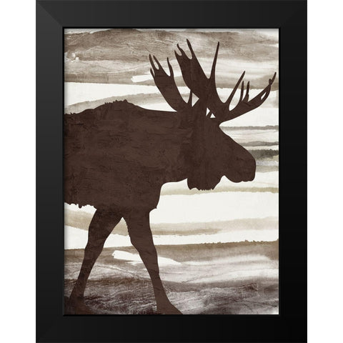 Moose 1 Black Modern Wood Framed Art Print by Allen, Kimberly