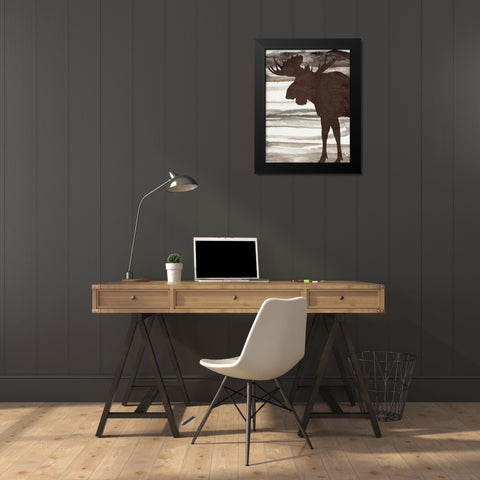Moose 2 Black Modern Wood Framed Art Print by Allen, Kimberly