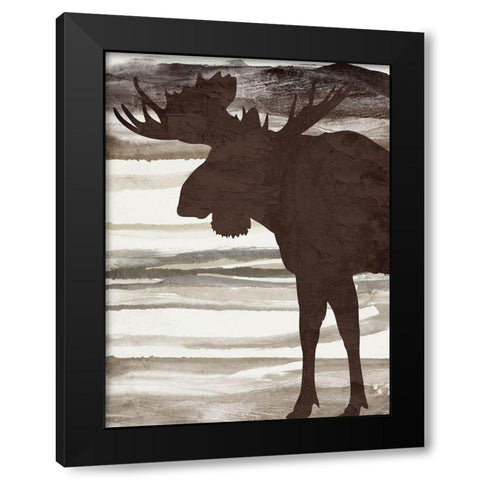 Moose 2 Black Modern Wood Framed Art Print with Double Matting by Allen, Kimberly