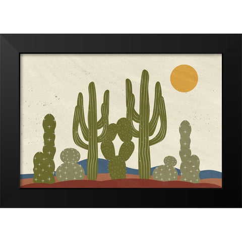 Cactus Walk Black Modern Wood Framed Art Print by Allen, Kimberly