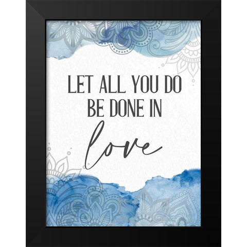 Watercolor Love Black Modern Wood Framed Art Print by Allen, Kimberly