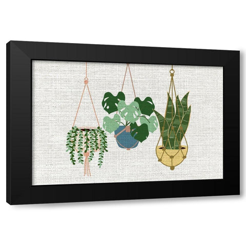 Burlap Hanging Plants Black Modern Wood Framed Art Print with Double Matting by Allen, Kimberly