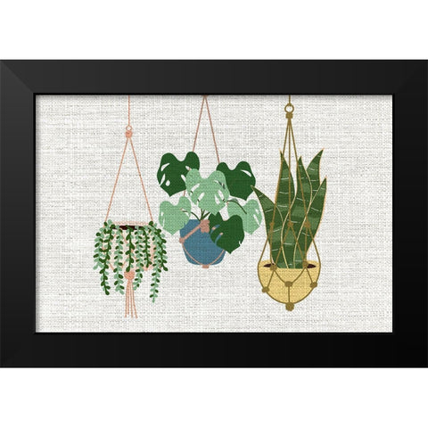 Burlap Hanging Plants Black Modern Wood Framed Art Print by Allen, Kimberly