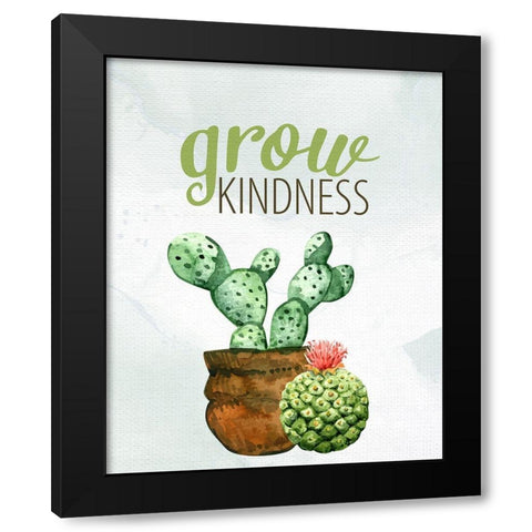 Grow Kindness Black Modern Wood Framed Art Print with Double Matting by Allen, Kimberly