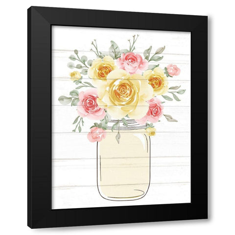 Floral Jar 4 Black Modern Wood Framed Art Print by Allen, Kimberly