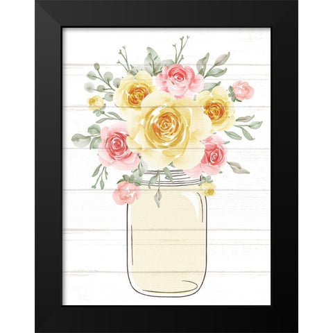 Floral Jar 4 Black Modern Wood Framed Art Print by Allen, Kimberly