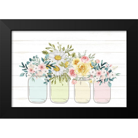 Floral Jar 6 Black Modern Wood Framed Art Print by Allen, Kimberly