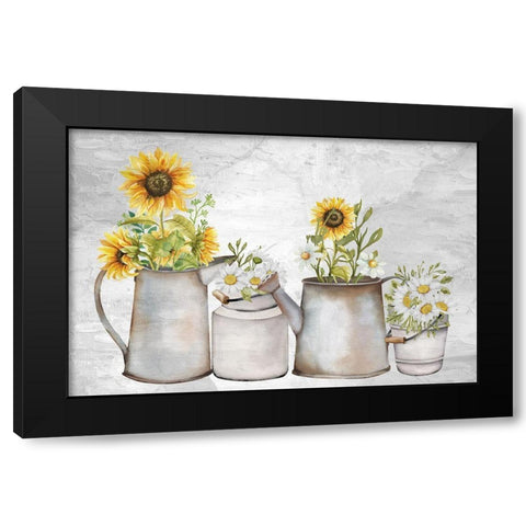 Hope Sunflower Daisies Black Modern Wood Framed Art Print with Double Matting by Allen, Kimberly