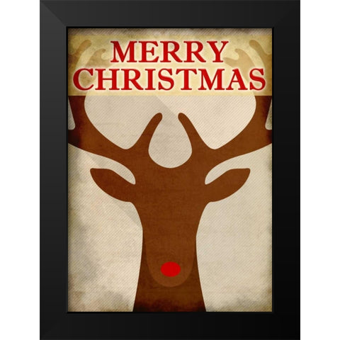 Reindeer Christmas Black Modern Wood Framed Art Print by Allen, Kimberly
