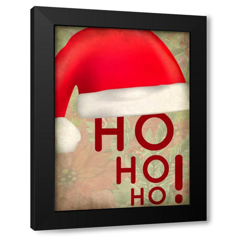 HO HO HO Black Modern Wood Framed Art Print by Allen, Kimberly