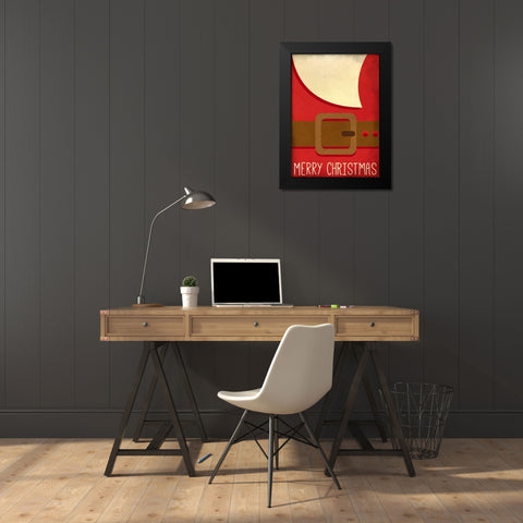 Merry Christmas Black Modern Wood Framed Art Print by Allen, Kimberly