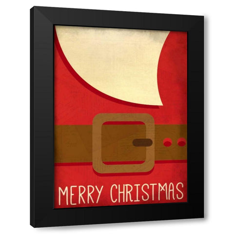 Merry Christmas Black Modern Wood Framed Art Print by Allen, Kimberly