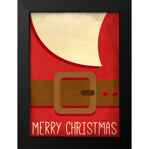 Merry Christmas Black Modern Wood Framed Art Print by Allen, Kimberly