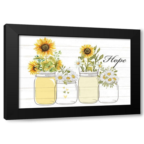 Mason Jar Floral 6 Black Modern Wood Framed Art Print by Allen, Kimberly