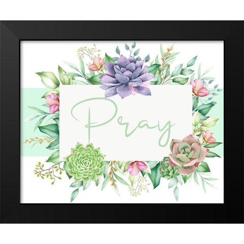Succulent Sentiment 1 Black Modern Wood Framed Art Print by Allen, Kimberly