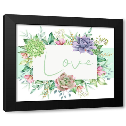 Succulent Sentiment 2 Black Modern Wood Framed Art Print by Allen, Kimberly