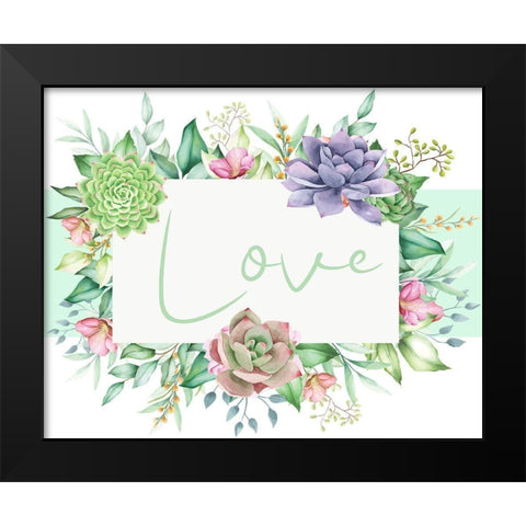 Succulent Sentiment 2 Black Modern Wood Framed Art Print by Allen, Kimberly