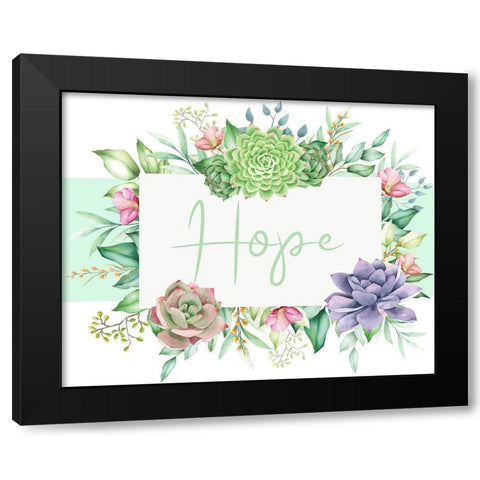 Succulent Sentiment 3 Black Modern Wood Framed Art Print by Allen, Kimberly
