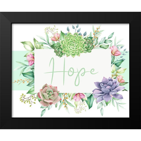 Succulent Sentiment 3 Black Modern Wood Framed Art Print by Allen, Kimberly