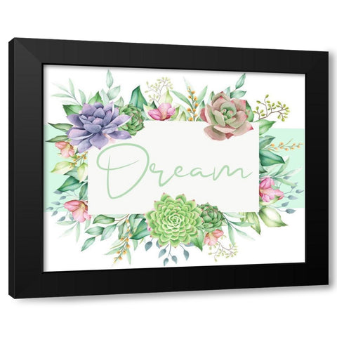 Succulent Sentiment 4 Black Modern Wood Framed Art Print by Allen, Kimberly