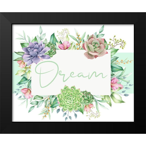 Succulent Sentiment 4 Black Modern Wood Framed Art Print by Allen, Kimberly