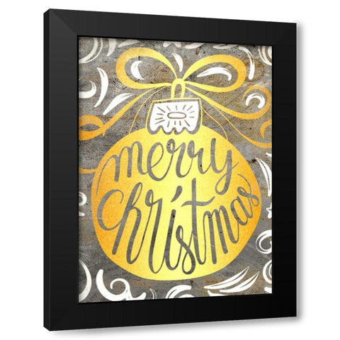 Golden Christmas Black Modern Wood Framed Art Print by Allen, Kimberly