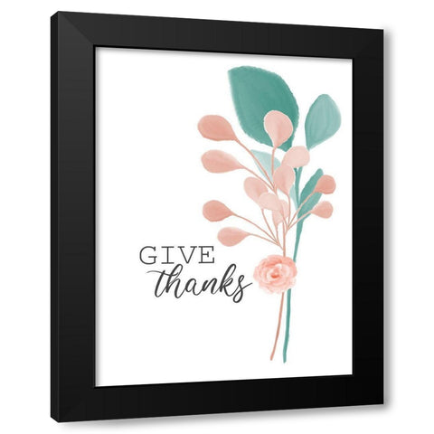 Give Thanks Black Modern Wood Framed Art Print with Double Matting by Allen, Kimberly