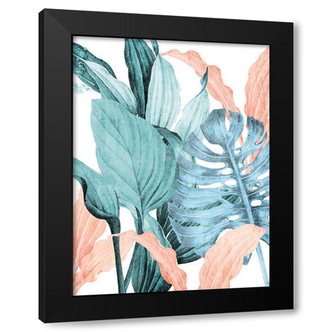 Coral Palms 1 Black Modern Wood Framed Art Print by Allen, Kimberly