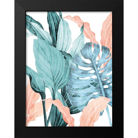 Coral Palms 1 Black Modern Wood Framed Art Print by Allen, Kimberly