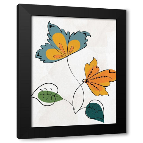 Bold Floral 2 Black Modern Wood Framed Art Print by Allen, Kimberly