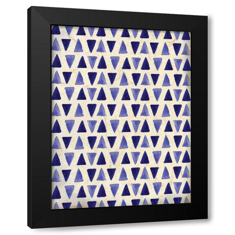 Indigo Triangles Black Modern Wood Framed Art Print by Allen, Kimberly