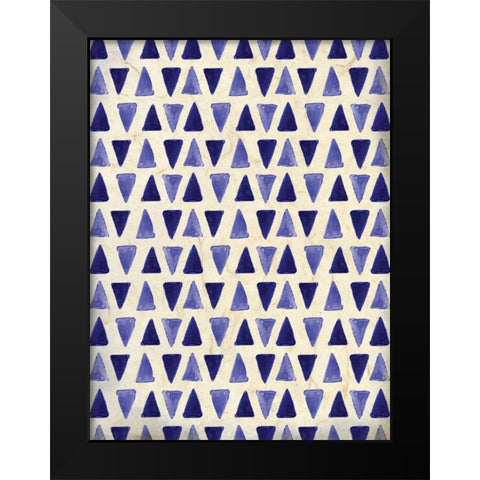 Indigo Triangles Black Modern Wood Framed Art Print by Allen, Kimberly