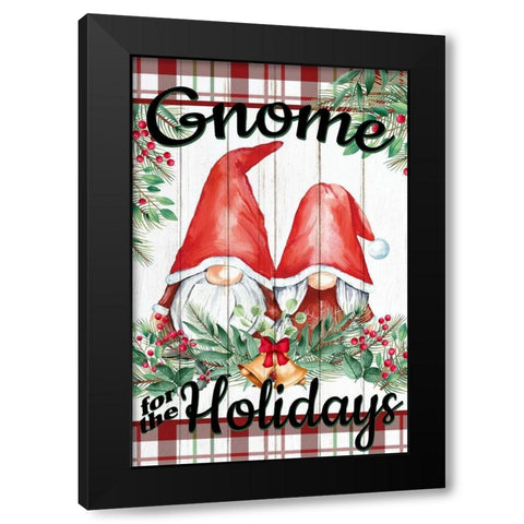 Gnome for the Holidays Black Modern Wood Framed Art Print by Allen, Kimberly