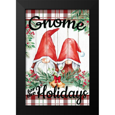 Gnome for the Holidays Black Modern Wood Framed Art Print by Allen, Kimberly