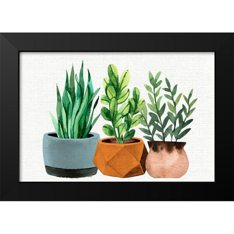 Potted Plants Black Modern Wood Framed Art Print by Allen, Kimberly