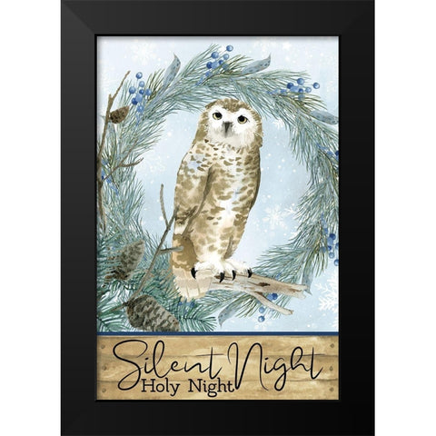 Winter Owl Black Modern Wood Framed Art Print by Allen, Kimberly