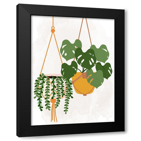 Hanging Plants Black Modern Wood Framed Art Print with Double Matting by Allen, Kimberly