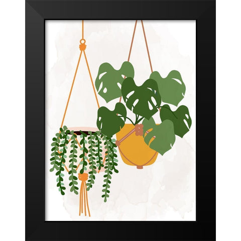 Hanging Plants Black Modern Wood Framed Art Print by Allen, Kimberly