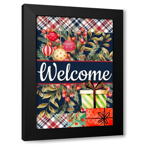 Welcome Ornaments and Presents Black Modern Wood Framed Art Print with Double Matting by Allen, Kimberly