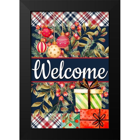 Welcome Ornaments and Presents Black Modern Wood Framed Art Print by Allen, Kimberly