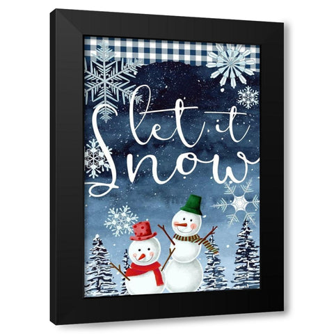 Let it Snow Black Modern Wood Framed Art Print with Double Matting by Allen, Kimberly